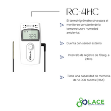 Datalogger temperatura y humedad Elitech RC-4HC -30~60°C