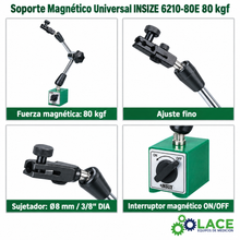 Soporte Magnético Universal INSIZE 6210-80E 80 kgf