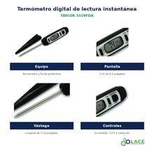 Termómetro digital de lectura instantánea Taylor 3519FDA – -40 a 230 °C