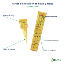 Medidor de lluvia y riego ClearVu 2 en 1 Taylor 2715N – 5 pulgadas / 1 pulgada