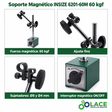 Soporte Magnético INSIZE 6201-60M 60 kgf