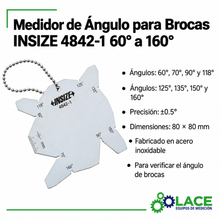 Medidor de Ángulo para Brocas INSIZE 4842-1 60° a 160°