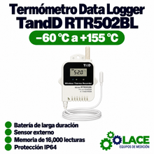 Termómetro Data Logger TandD RTR502BL tipo de batería de larga duración Temperatura -60 a 155°C