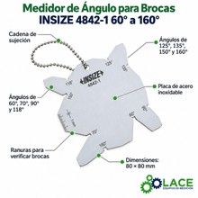 Medidor de Ángulo para Brocas INSIZE 4842-1 60° a 160°