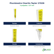 Pluviómetro ClearVu Taylor 2702N – 5 pulgadas / 127 mm