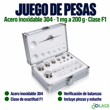 Juego de pesas en acero inoxidable 304 LACE de 1 mg a 200 g clase F1