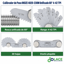 Calibrador de Paso INSIZE 4820-230M Unificado 60° 4-42 TPI