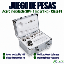 Juego de pesas en acero inoxidable 304 LACE de 1 mg a 1 kg clase F1