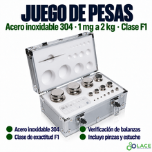 Juego de pesas en acero inoxidable 304 LACE de 1 mg a 2 kg clase F1