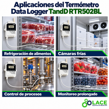 Termómetro Data Logger TandD RTR502BL tipo de batería de larga duración Temperatura -60 a 155°C