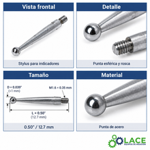 Stylus para Indicadores INSIZE 6284-9 (0.50")