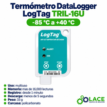 Termómetro DataLogger LogTag TRIL-16U -85 °C a +40 °C
