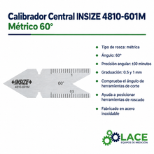 Calibrador Central INSIZE 4810-601M Métrico 60°