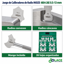 Juego de Calibradores de Radio INSIZE 4804-26E 0.5-13 mm