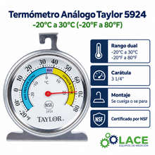 Termómetro Análogo Taylor 5924 -20°C a 30°C (-20°F a 80°F)