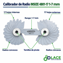 Calibrador de Radio INSIZE 4801-17 1-7 mm