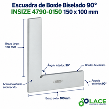 Escuadra de Borde Biselado 90° INSIZE 4790-0150 150 x 100 mm