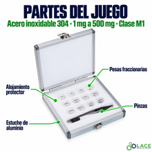 Juego de pesas en acero inoxidable 304 LACE de 1 mg a 500 mg clase M1