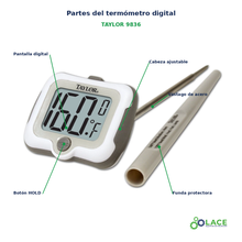 Termómetro digital de bolsillo ajustable Taylor 9836 – -40 a 232 °C