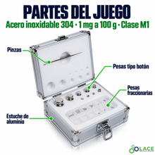 Juego de pesas en acero inoxidable 304 LACE de 1 mg a 100 g clase M1