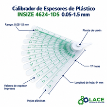 Calibrador de Espesores de Plástico INSIZE 4624-1D5 0.05-1.5 mm