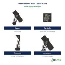 Termómetro infrarrojo y termopar dual Taylor 9305 – -33 a 220 °C / -55 a 330 °C
