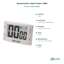 Temporizador digital de lectura superrápida Taylor 5896