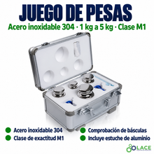 Juego de pesas en acero inoxidable 304 LACE de 1 kg a 5 kg clase M1