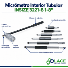Micrómetro Interior Tubular INSIZE 3221-8 1-8"