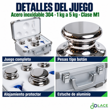 Juego de pesas en acero inoxidable 304 LACE de 1 kg a 5 kg clase M1