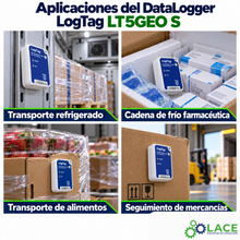 Termohigrómetro DataLogger desechable LogTag LT5GEO S -30 °C a +70 °C/ 0 a 100 % RH (GPS / Luz / Impacto)