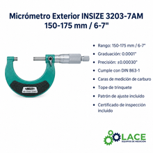 Micrómetro Exterior INSIZE 3203-7AM 150-175 mm / 6-7"