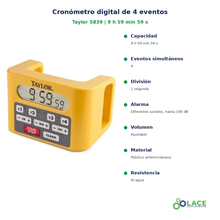 Cronómetro digital Taylor 5839 – 9 h 59 min 59 s