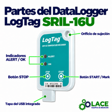 DataLogger de baja temperatura LogTag SRIL-16U -85 °C a +40 °C (USB integrado)