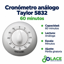 Cronómetro análogo Taylor 5832 – 60 minutos