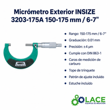 Micrómetro Exterior INSIZE 3203-175A 150-175 mm / 6-7"