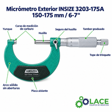 Micrómetro Exterior INSIZE 3203-175A 150-175 mm / 6-7"