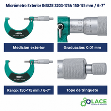 Micrómetro Exterior INSIZE 3203-175A 150-175 mm / 6-7"