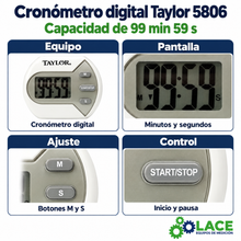 Cronómetro digital Taylor 5806 – 99 min 59 s