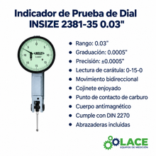 Indicador de Prueba de Dial INSIZE 2381-35 0.03"