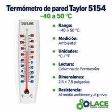 Termómetro de pared Taylor 5154 – -40 a 50 °C