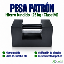 Pesa patrón paralelepípeda de hierro fundido LACE de 25 kg clase M1