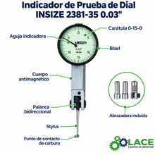 Indicador de Prueba de Dial INSIZE 2381-35 0.03"