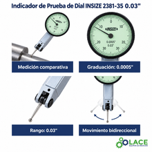 Indicador de Prueba de Dial INSIZE 2381-35 0.03"