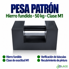 Pesa patrón paralelepípeda de hierro fundido LACE de 50 kg clase M1