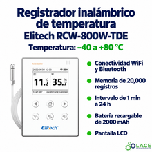Data Logger Elitech RCW-800W-TDE Registrador Inalámbrico de Temperatura (-40 °C a 80 °C)