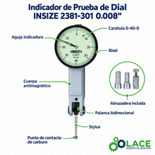 Indicador de Prueba de Dial INSIZE 2381-301 0.008"