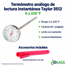 Termómetro análogo de lectura instantánea Taylor 3512 – 0 a 220 °F