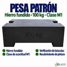 Pesa patrón paralelepípeda de hierro fundido LACE de 100 kg clase M1