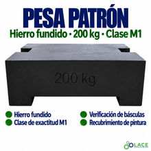 Pesa patrón paralelepípeda de hierro fundido LACE de 200 kg clase M1